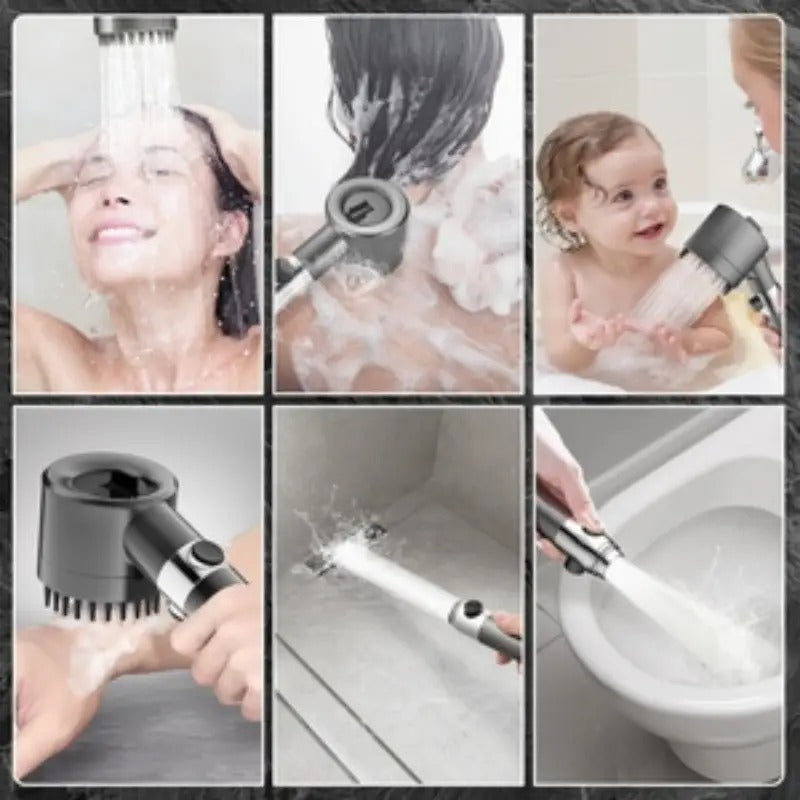 Chuveiro de Alta Pressão com Filtro Purificador — Mangueira 1,5m, 3 Modos, Suporte Incluído