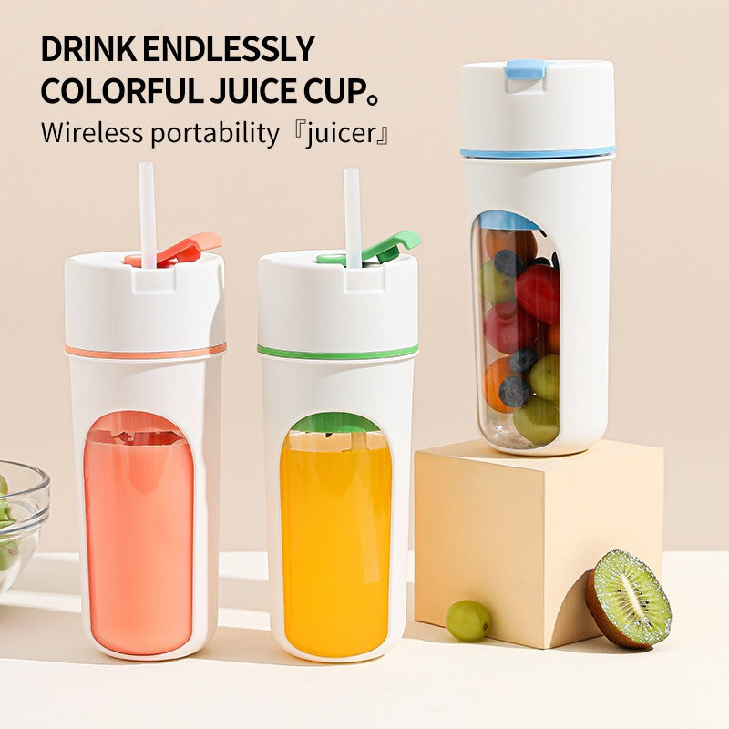 Mini Liquidificadora Portátil USB 400ml — Motor 200W, 12 Lâminas, Sem Fios