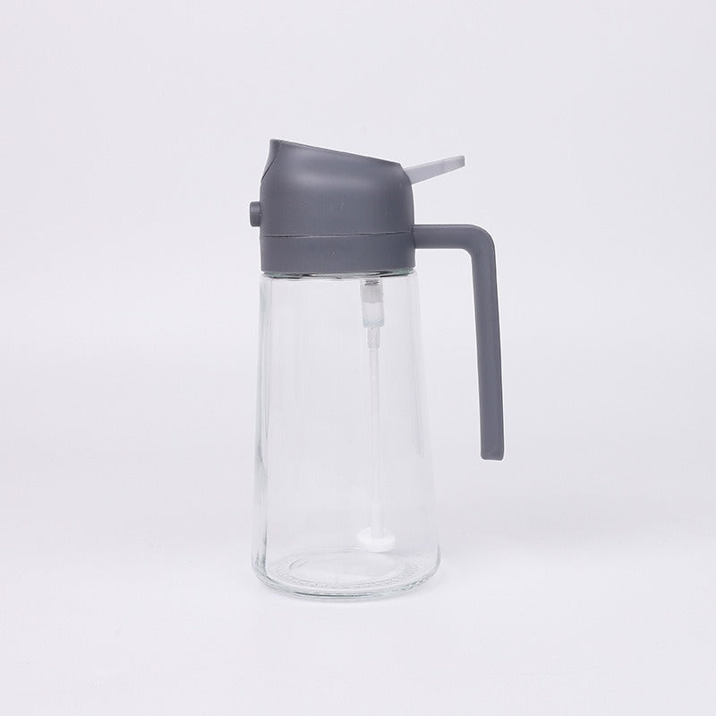 Pulverizador de Óleo para Cozinhar 2 em 1 — Garrafa Dispensadora de Vidro 470ml, Sem BPA
