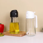 Pulverizador de Óleo para Cozinhar 2 em 1 — Garrafa Dispensadora de Vidro 470ml, Sem BPA